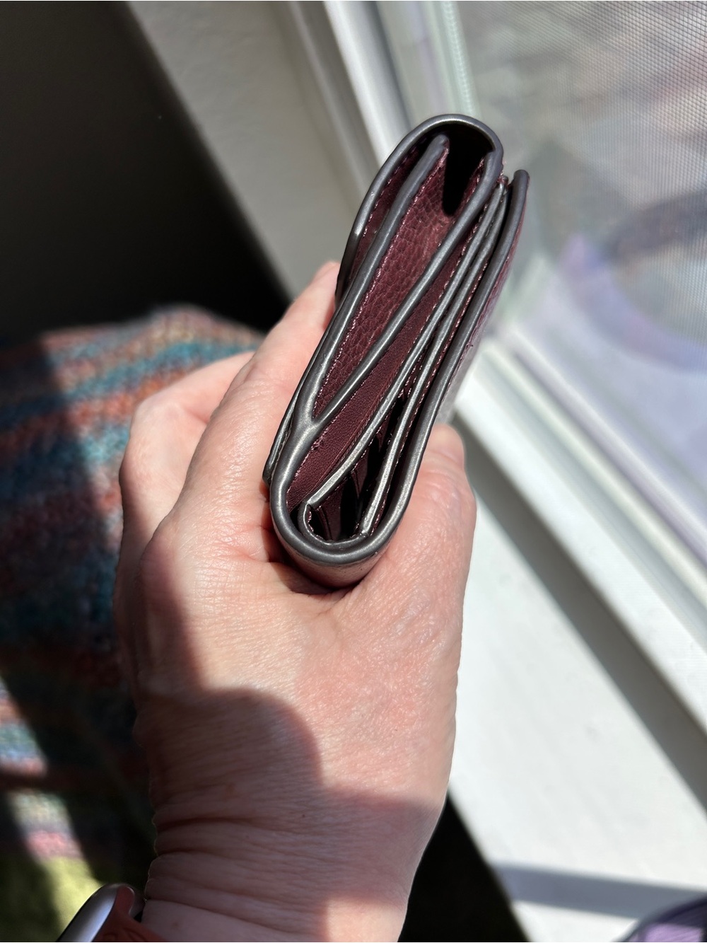 Coach Georgie Small Wallet Colorblock Pebbled Leather Style C4089 - Picture 9 of 12